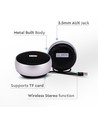 Enceinte Bluetooth portable avec crochet - TWS, batterie 800mAh, micro intégré, gris