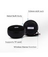 Enceinte Bluetooth portable, 2x3W - Noir, TWS, micro intégré, AUX, carte TF, lumière RGB