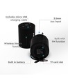Enceinte Bluetooth portable 5W - Noir, 1500mAh, TWS, micro