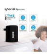Enceinte Bluetooth portable 5W - Noir, 1500mAh, TWS, micro
