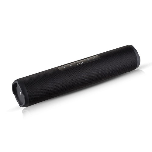 Enceinte Bluetooth portable avec finition tissu - 2x3W, noir, radio FM, USB/TF, TWS, rechargeable, 39,4cm de long