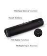 Enceinte Bluetooth portable avec finition tissu - 2x3W, noir, radio FM, USB/TF, TWS, rechargeable, 39,4cm de long