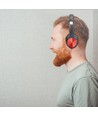 Casque sans fil Bluetooth, rouge - Jusqu'à 12 heures d'autonomie, batterie 500mAh, sacoche incluse