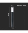Lampe de jardin V-Tac grise, inoxydable - 80 cm, IP44 extérieur, douille E27, sans source lumineuse