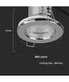Spot LED encastrable 5W Ø8,15cm - Ignifuge, Samsung LED chip, IP65, dimmable, Trou: Ø5,7 cm, Dim: Ø8,15 cm