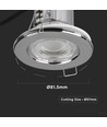 Spot LED encastrable 5W Ø8,15cm - Ignifuge, Samsung LED chip, IP65, dimmable, Trou: Ø5,7 cm, Dim: Ø8,15 cm