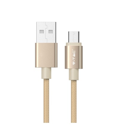 MicroUSB 1m câble en tissu - Or, microUSB vers USB-A