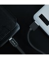 MicroUSB câble 1m noir - Tissu en coton, MicroUSB vers USB-A
