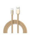 Câble MicroUSB 1m couleur laiton - Tissu en coton, MicroUSB vers USB-A