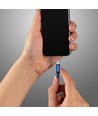 Câble Micro USB 1m, 2.4A - Bleu, Ruby Series, tresse en coton, charge rapide