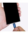 Câble Micro USB 1m, 2.4A - Bleu, Ruby Series, tresse en coton, charge rapide