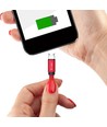 MicroUSB câble 1m rouge - Tissu en coton, MicroUSB vers USB-A
