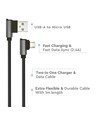 Câble Micro USB 1m Type-L, 2.4A - Black Diamond Series, noir, coton tissé