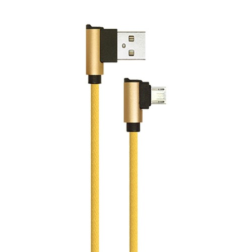 Câble Micro USB 1m Type-L, Or - 2.4A, Diamond Series, coton tissé