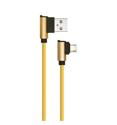 Câble Micro USB 1m Type-L, Or - 2.4A, Diamond Series, coton tissé