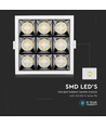 Panneau LED encastrable carré 36W avec Samsung chip - 2880lm, RA90, 12°, coupe : 120x120mm, 5700K