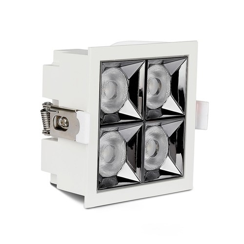 Spot LED encastrable carré 16W - Samsung LED chip, 38°, bord blanc, blanc froid