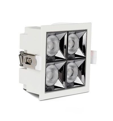 Spot LED encastrable carré 16W - Samsung LED chip, 38°, bord blanc, blanc froid