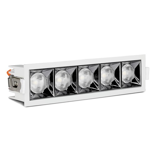 Spot LED encastrable rectangulaire 20W, RA90 - Samsung LED chip, blanc, coupe : 200x45 mm, 5700K