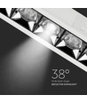 Spot LED encastrable rectangulaire 20W, RA90 - Samsung LED chip, blanc, coupe : 200x45 mm, 5700K