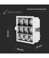 Dalle LED encastrable carrée 36W, Samsung chip - RA90, 2880lm, Trou: 120x120mm, 38 degrés