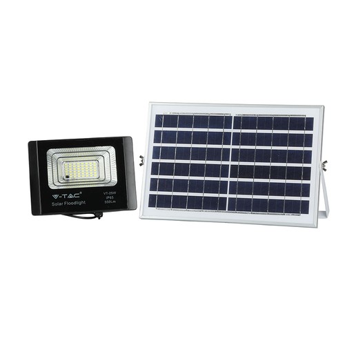 Projecteur LED Solara 25W avec panneau solaire - 550lm, IP65, noir, incl. télécommande et panneau solaire