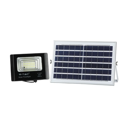 Projecteur LED Solara 25W avec panneau solaire - 550lm, IP65, noir, incl. télécommande et panneau solaire