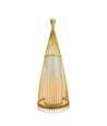 Lampadaire en bois avec abat-jour en rotin, douille E27 - Ø45cm, Hauteur : 150cm, câble 1,8m, sans source lumineuse