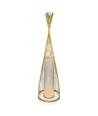 Lampadaire en bois avec abat-jour en rotin, E27 - Ø40cm, hauteur 100cm, IP20, sans source lumineuse