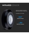 Détecteur de plafond infrarouge PIR 360° - Noir, en saillie, max 200W LED, IP20, portée 8m