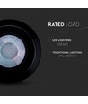 Détecteur de plafond infrarouge PIR 360° - Noir, en saillie, max 200W LED, IP20, portée 8m