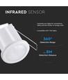 Détecteur de plafond PIR à encastrer, 360° - Blanc, 400W LED, portée 8m, IP20
