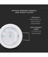 Détecteur de plafond PIR à encastrer, 360° - Blanc, 400W LED, portée 8m, IP20