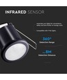 Détecteur PIR encastrable plafond Ø4cm, 360° - Noir, IP20, détection jusqu'à 8m, perçage : Ø4cm
