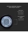 Détecteur PIR encastrable plafond Ø4cm, 360° - Noir, IP20, détection jusqu'à 8m, perçage : Ø4cm