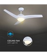 Ventilateur de plafond LED 35W - Contrôle RF, 3 pales, moteur DC, blanc