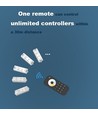 LEDlife rWave télécommande tactile variateur noire - 4 zones, batterie incluse, avec support