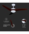 Ventilateur de plafond LED 35W - Contrôle RF, 3 pales, moteur DC, brun