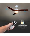 Ventilateur de plafond LED 35W - Contrôle RF, 3 pales, moteur DC, brun