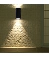 Applique murale en béton GU10 avec éclairage haut/bas - Ronde, gris foncé, IP20 intérieur, sans source lumineuse