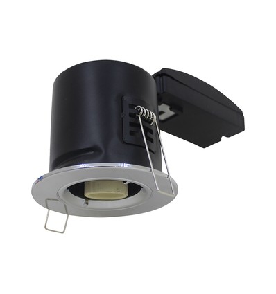Downlight GU10 - Résistant au feu, possibilité d'inclinaison et de verrouillage, boîtier épais, chrome
