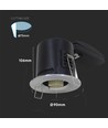 Downlight GU10 - Résistant au feu, possibilité d'inclinaison et de verrouillage, boîtier épais, chrome