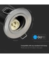 Downlight GU10 - Résistant au feu, possibilité d'inclinaison et de verrouillage, boîtier épais, chrome