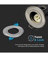 Downlight GU10 - Résistant au feu, possibilité d'inclinaison et de verrouillage, boîtier épais, chrome