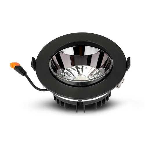 Spot LED encastrable 30W avec Samsung chip - 2400lm, 120°, bord noir, Ø22cm, 5 ans de garantie