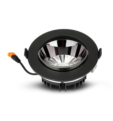 Spot LED encastrable 30W avec Samsung chip - 2400lm, 120°, bord noir, Ø22cm, 5 ans de garantie
