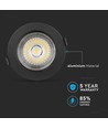 Spot LED encastrable 30W avec Samsung chip - 2400lm, 120°, bord noir, Ø22cm, 5 ans de garantie