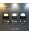 Plafonnier LED 20W - Samsung LED chip, 3-en-1 CCT, IP65 étanche, bulkhead