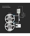 Kit ruban LED RGB 10m 4,8W/m - 12V DC, IP20, télécommande et alimentation incluses (2x5m)