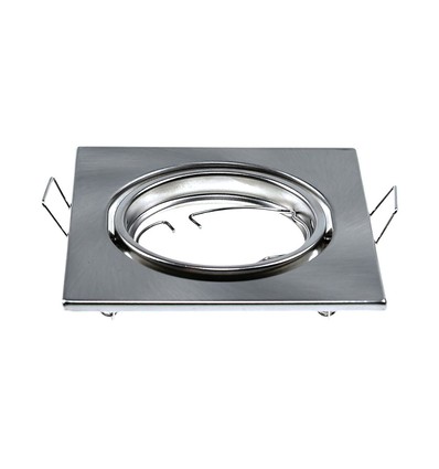 Spot encastrable GU10, carré - Nickel satiné, IP20, pack de 2